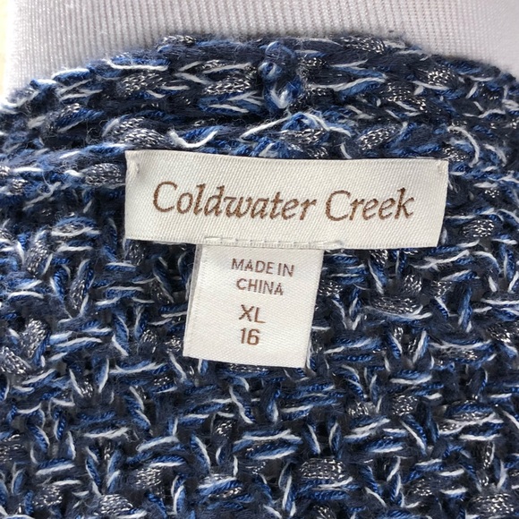 Coldwater Creek Blue & Gray V-Neck Cardigan - Picture 6 of 6